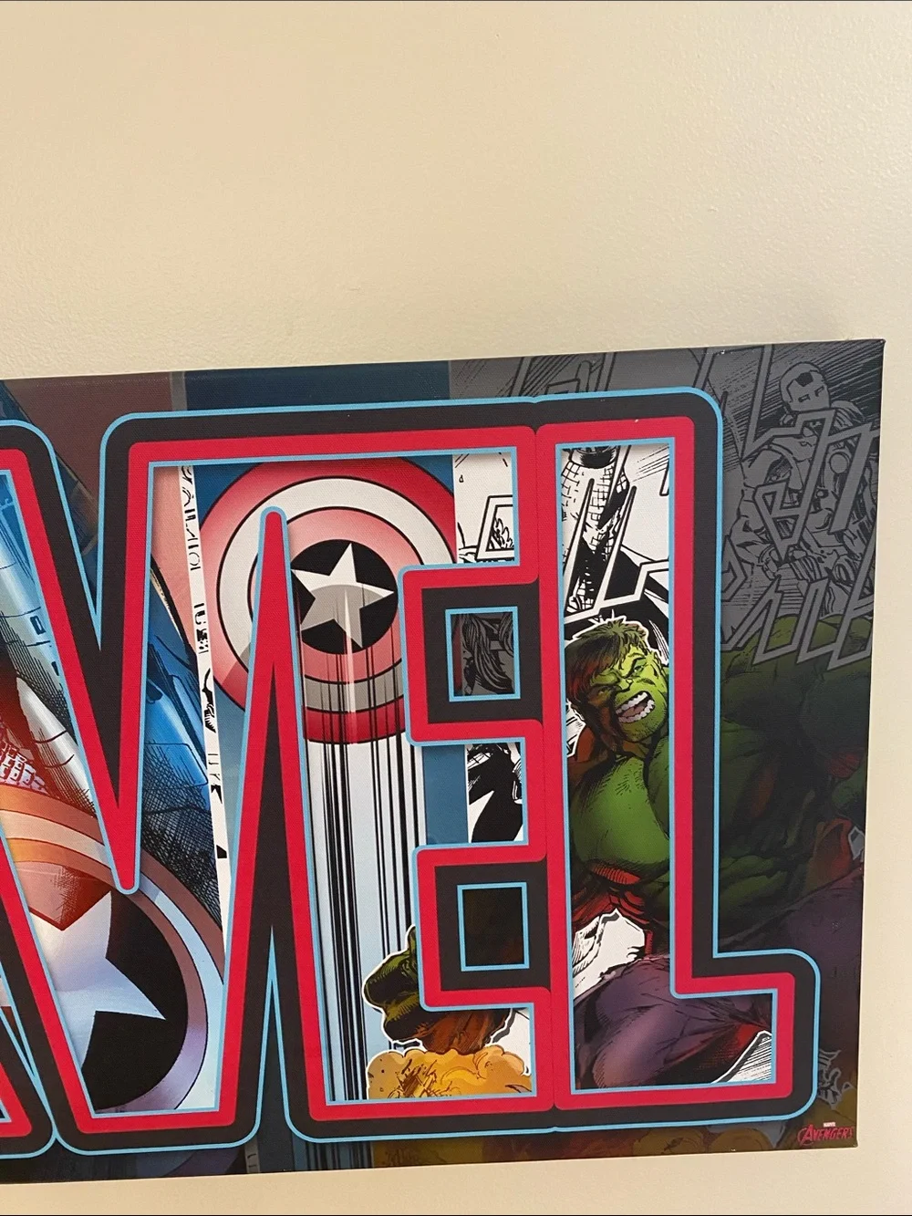 Marvel Comics Avengers Logo Canvas Wall Art 30 x 12 inches